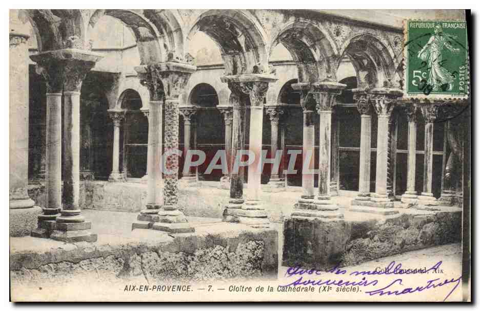 Aix-en-Provence — Cloître de la Cathédrale (XIe siècle) — Coll. Lussad, Aix