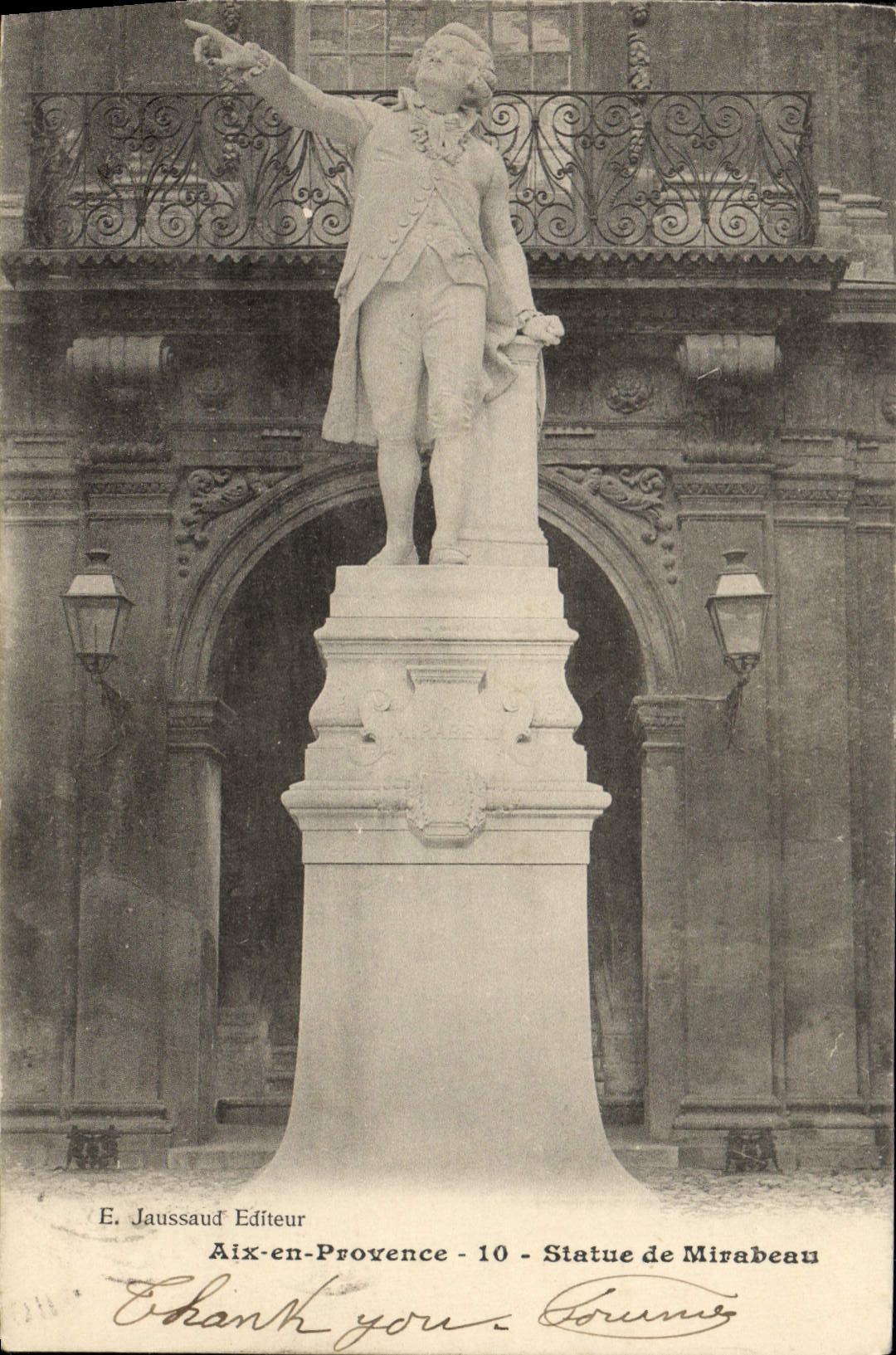 Statue de Mirabeau — Aix-en-Provence — E. Jaussaud Éditeur - 10