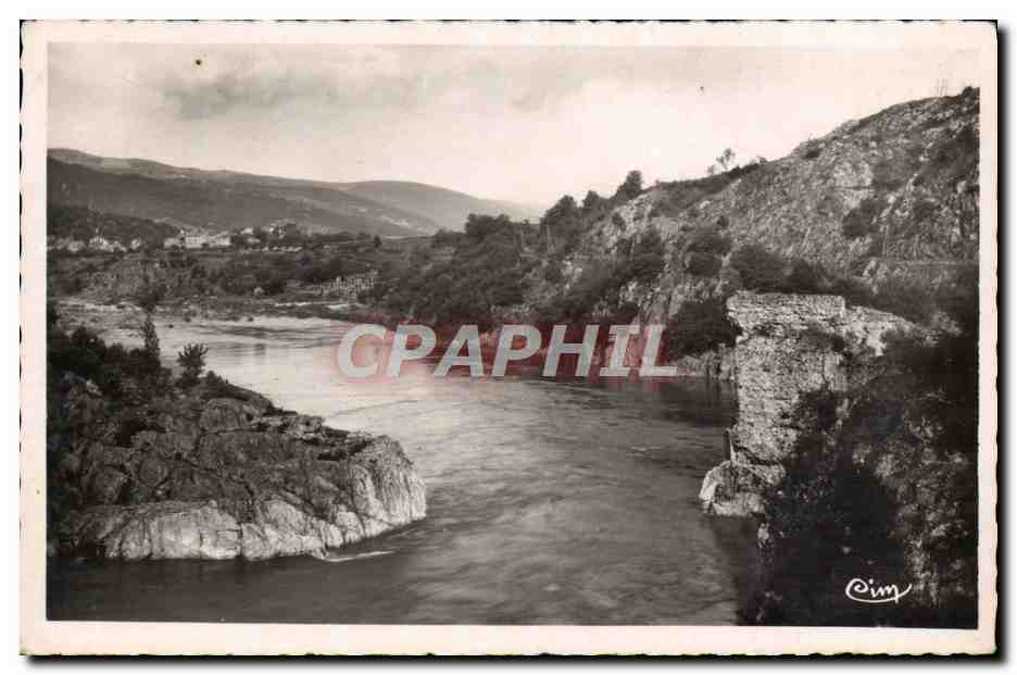Ruines du Pont Romain — Environs de ST-FORTUNAT-sur-EYRIEUX (Ardèche) — Photographie Somnier Macon