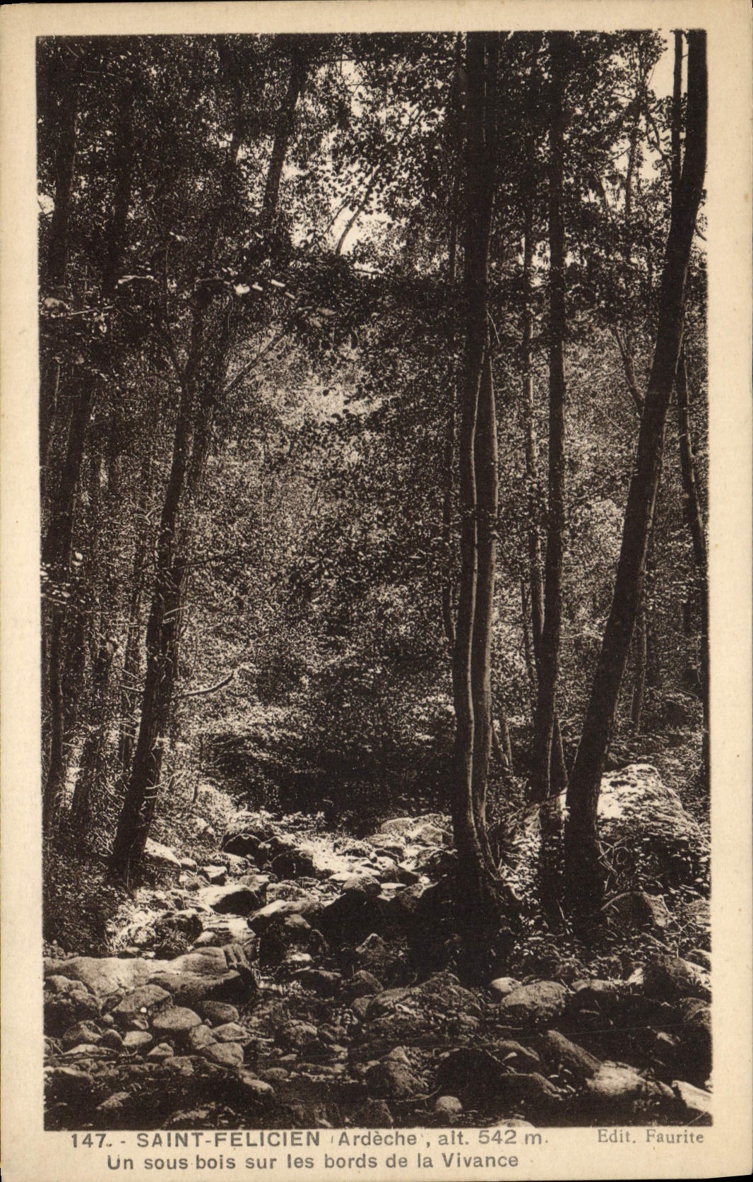 Saint-Féliçien (Ardèche) — Ein Unterholz an den Ufern der Vivance — Edit. Faurite, n° 147