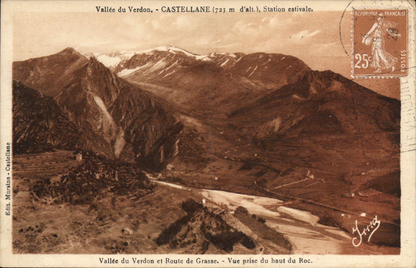 Tal des Verdon - CASTELLANE (723 m Höhe), Sommersaison - Edit. Muraine - Castellane