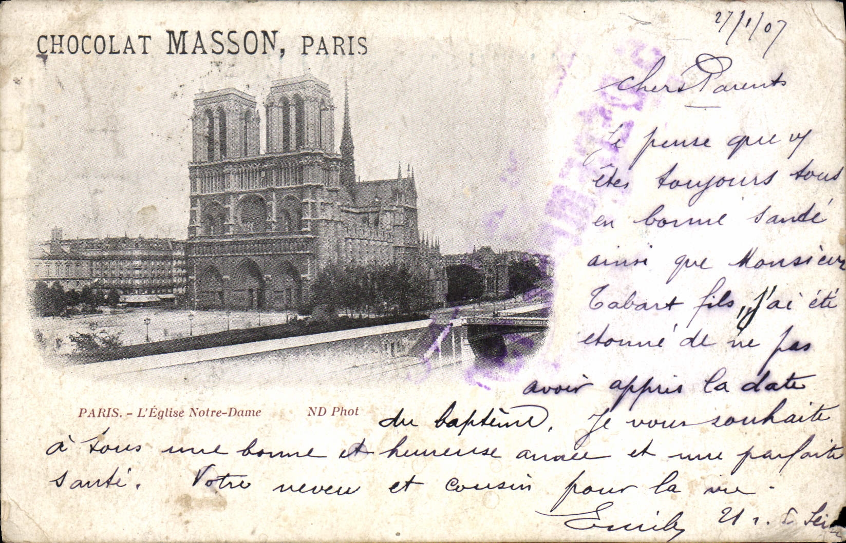 CPA Paris Eglise Notre Dame