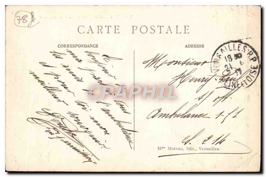 Versailles — Le Bassin de Neptune — Mme Morveau, édit., Versailles — Verso