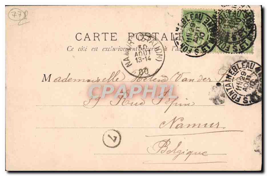 Bassin de Diane — Fontainebleau — B.F. Paris — Rückseite
