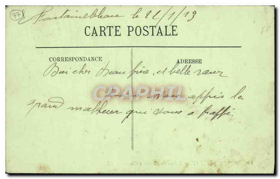 Fontainebleau — Las Escaleras del Caballo de Hierro — LL. n° 241 — Reverso