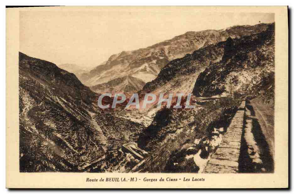 CPA Route De Beuil Gorges Du Cians Les Lacets