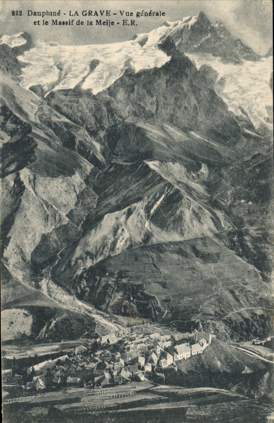 La Grave - Vue générale et le Massif de la Meije - E.R.