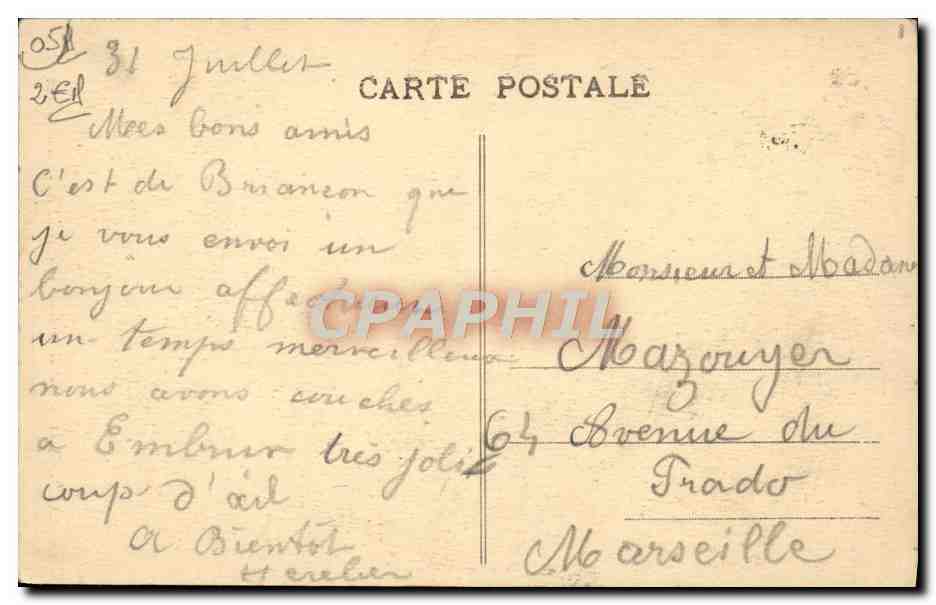 CPA La Grave Chapelle Des Terrasses Et Le Grand Pic De La Meije — Rückseite