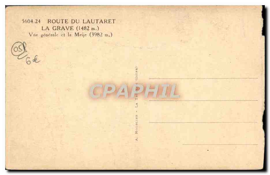 La Grave et la Meije — Route du Lautaret — A. Houblin (Isère) — Rückseite
