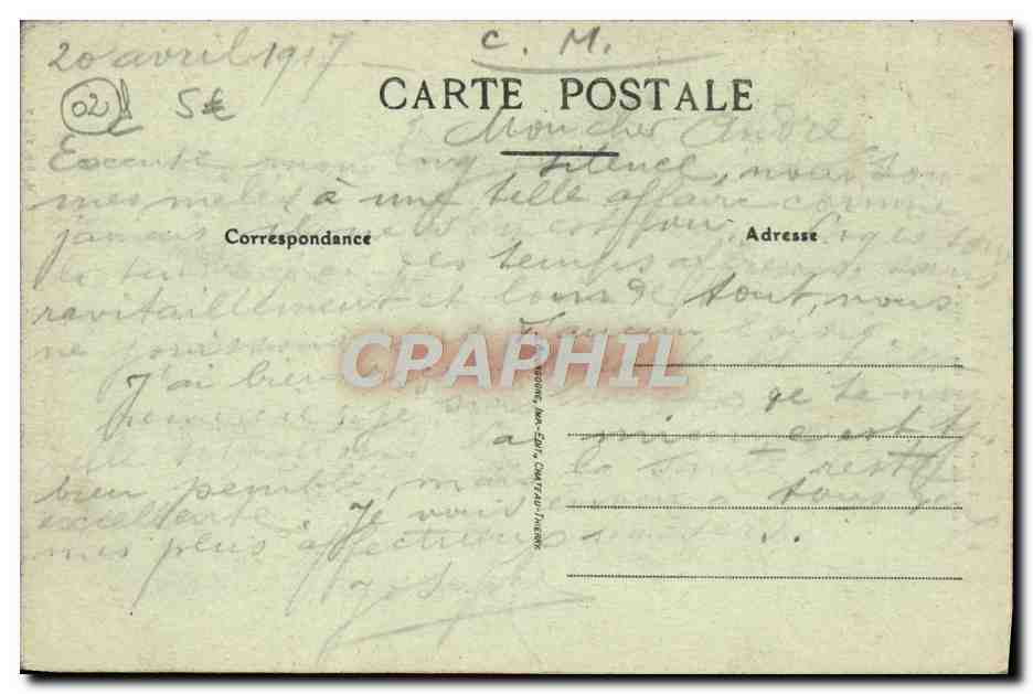 FÈRE-en-TARDENOIS (Aisne) — Le vieux Château, les Arcades — éditeur non identifié, n° de série 3 — Verso