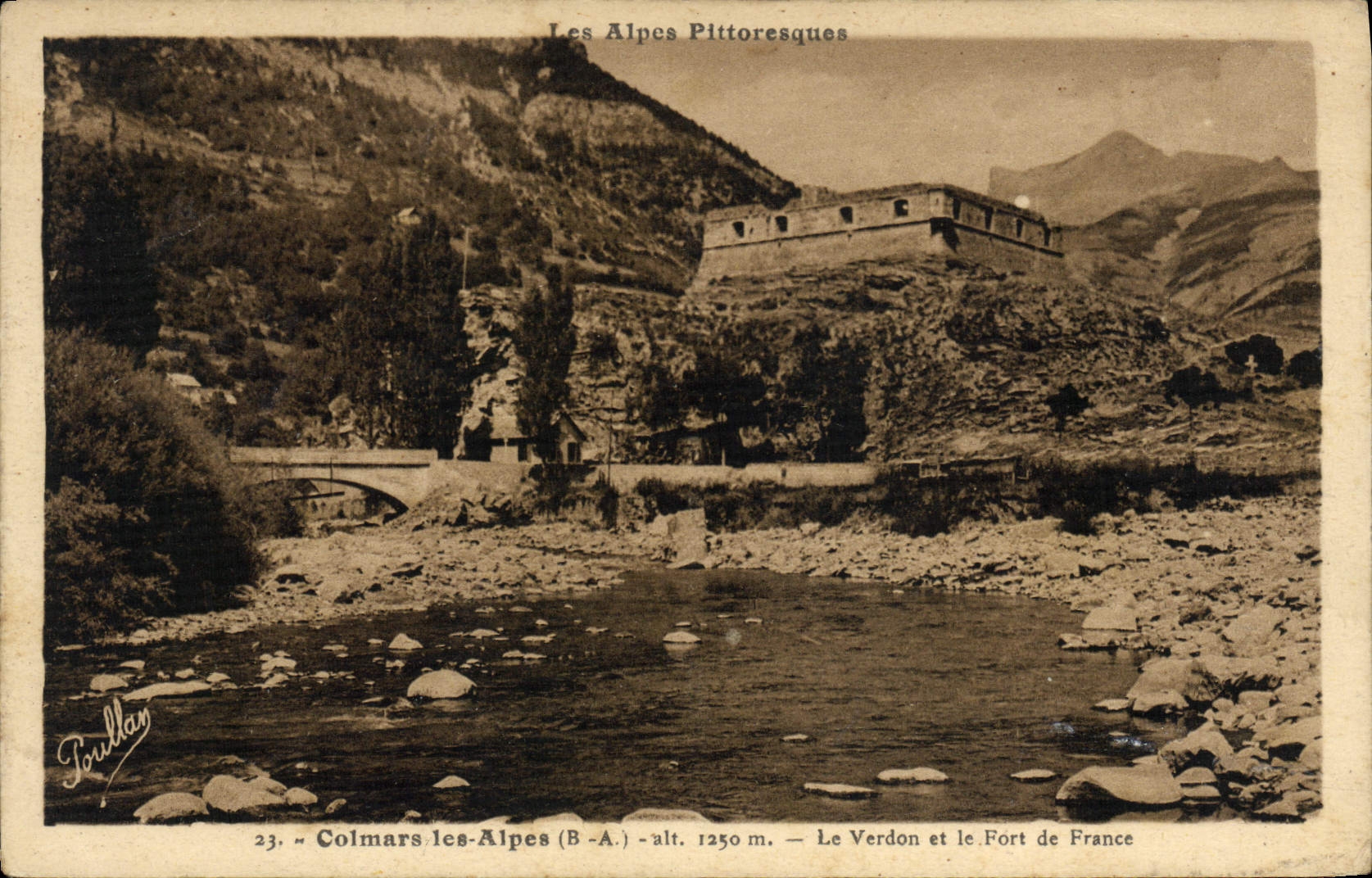 Colmars-les-Alpes — Ansicht des Verdon und des Fort de France — Edition Roux