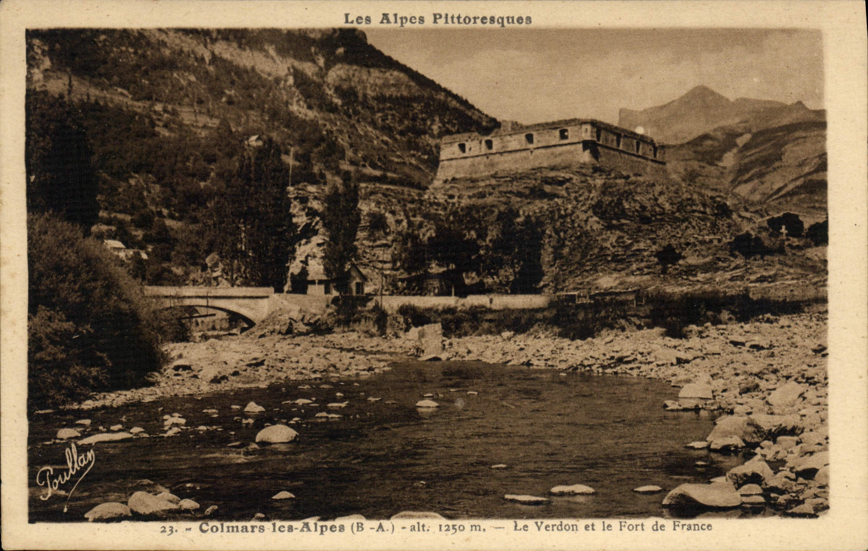 CPA Colmars les Alpes Cascade Le Verdon et le Fort de France