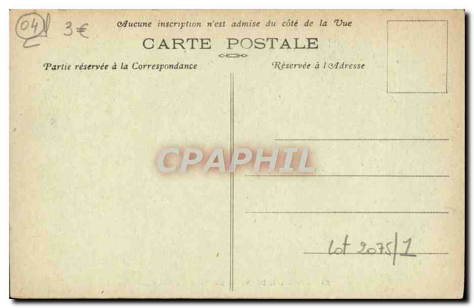 CPA Digne les Bains Environs La route de Barles — Verso
