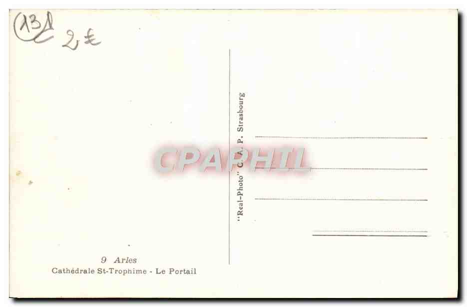 Cathédrale Saint-Trophime - Le Portail — Arles — éditeur C.A.P. Strasbourg — Rückseite