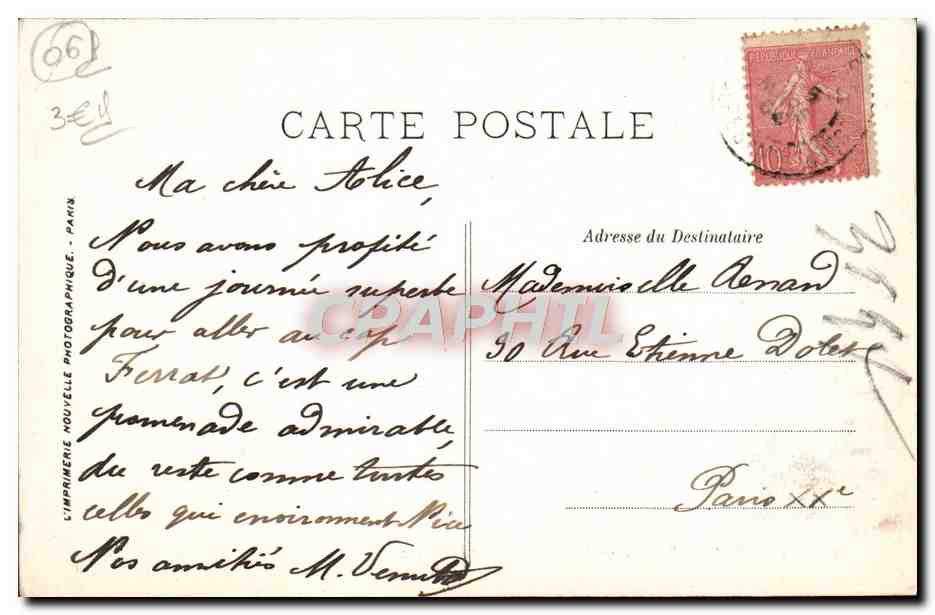 CPA La Pointe Saint Hospice Vue Prise Au Cap Ferrat — Verso