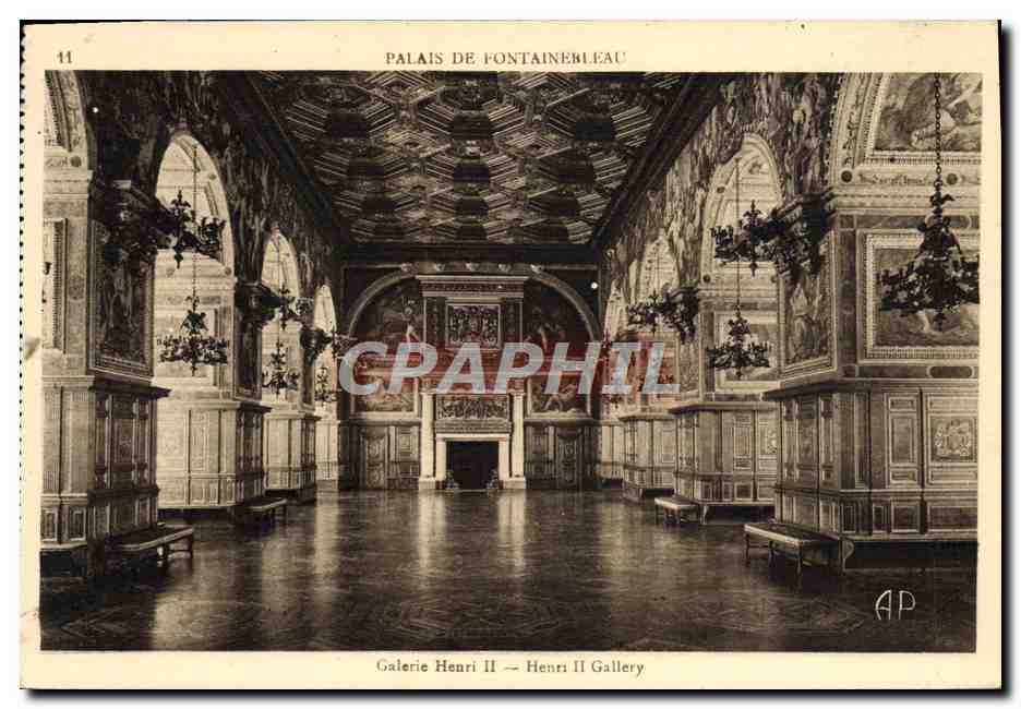 Palais de Fontainebleau — Galerie Henri II — éditeur E. Papeghin, Paris