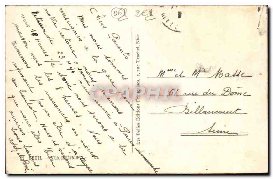 CPM Beuil Vue Generale — Rückseite