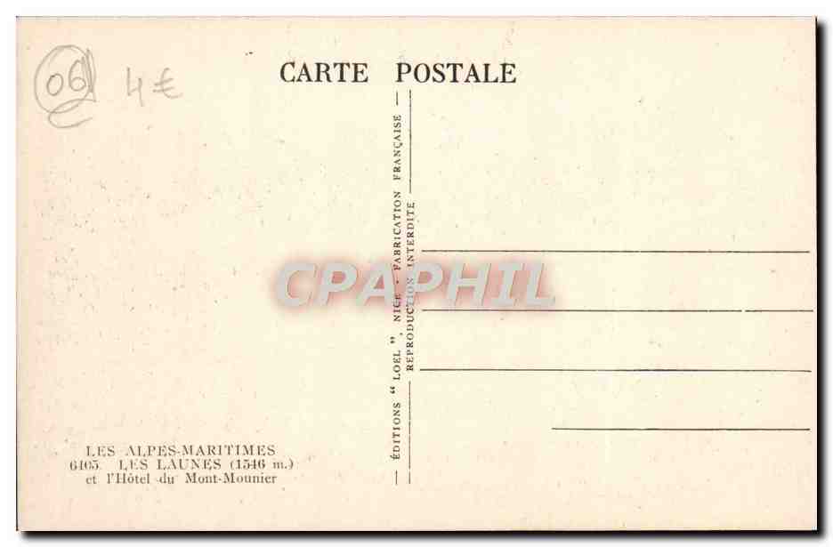 CPA Les Launes Et I'Hotel Du Mont Monier — Rückseite