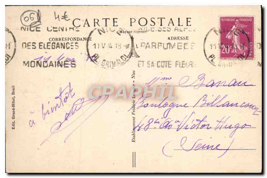 CPA Le Village De Beuil Vue generale prise de la route de Peone — Rückseite