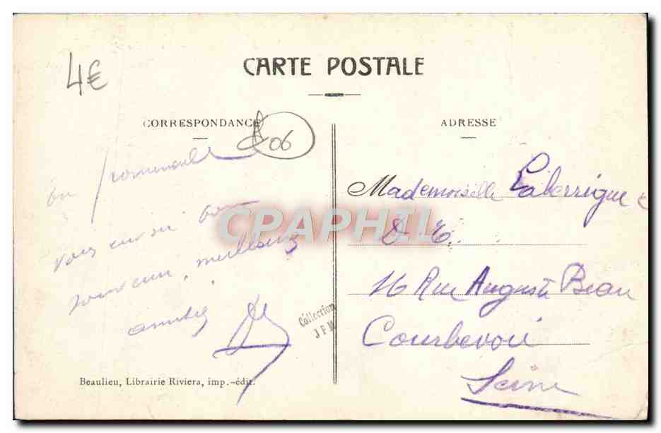 CPA Beaulieu La Petit — Verso