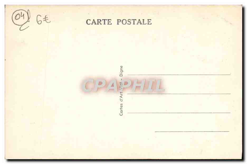 CPA Digne les Bains La Grande Fontaine Et I'Entree du boulevard Gassendi — Rückseite
