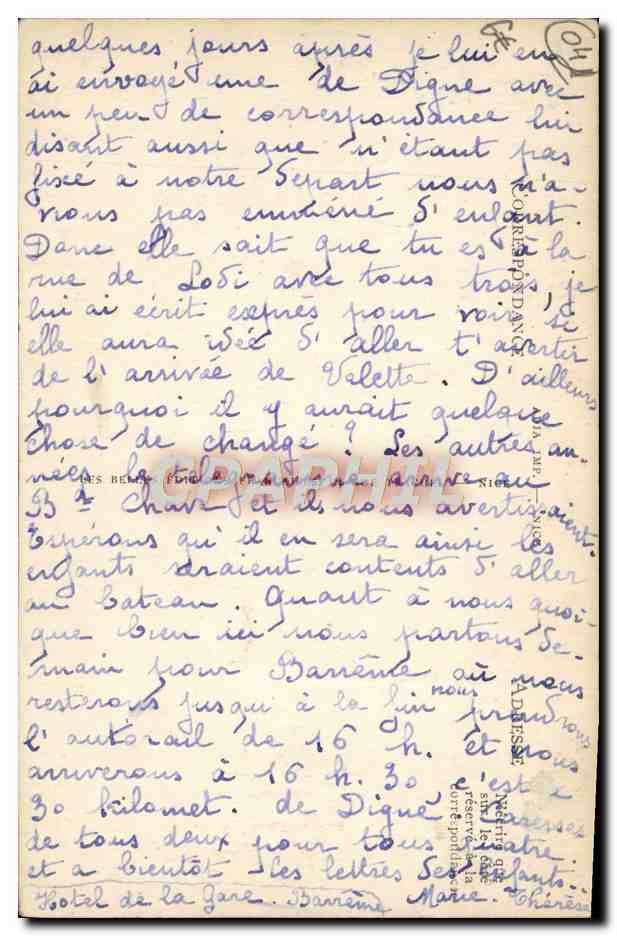 CPA Digne Les Bains Route De I'Etablissement Thermal — Rückseite