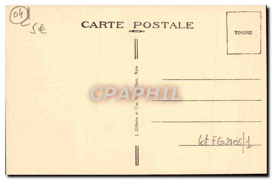 CPA Entrevaux Vue generale Le fort et Vallee du Var — Rückseite