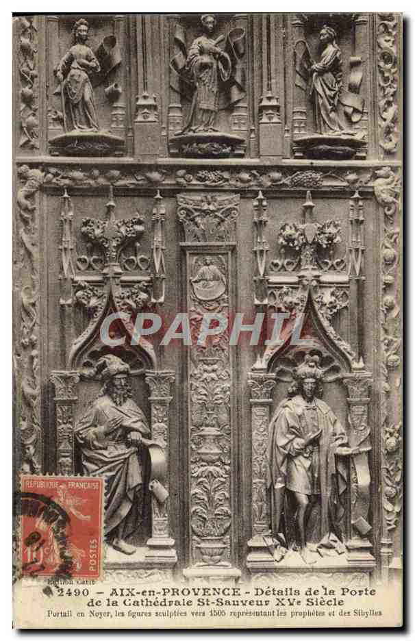 Aix-en-Provence — Détails de la Porte de la Cathédrale St-Sauveur XVe Siècle — Édition Carte 2490