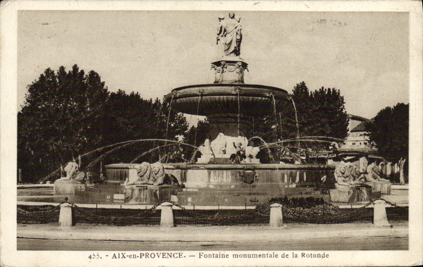 AIX-en-PROVENCE — Fontaine monumentale de la Rotonde — Édition « La Cigogne » n°455