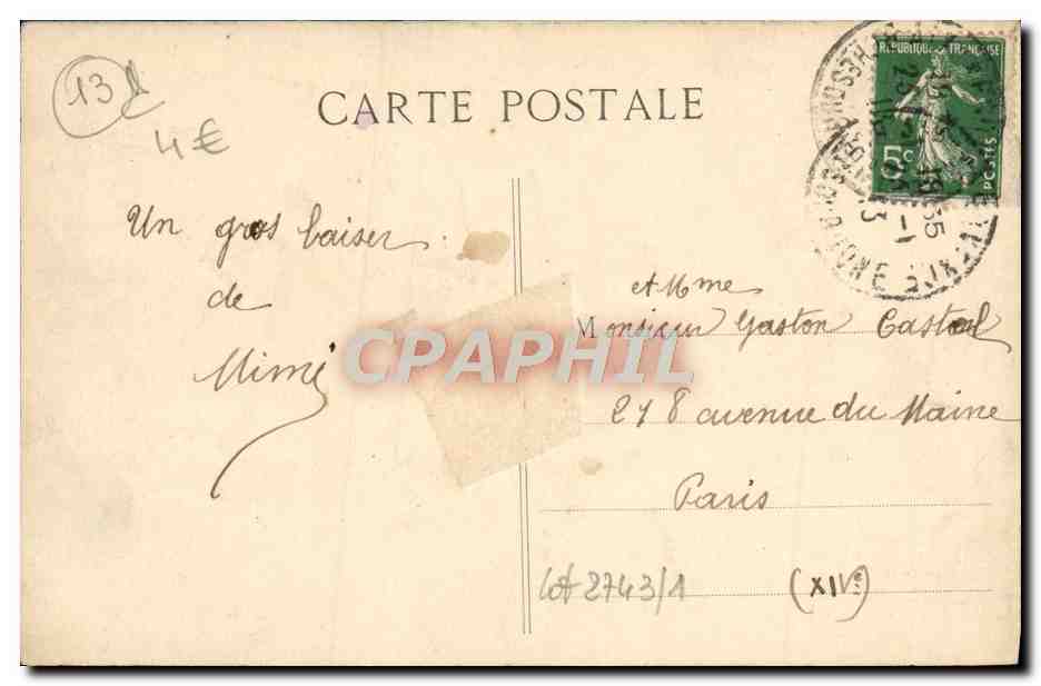 AIX-en-PROVENCE — Fontaine Monumentale — Collection Vate — Verso