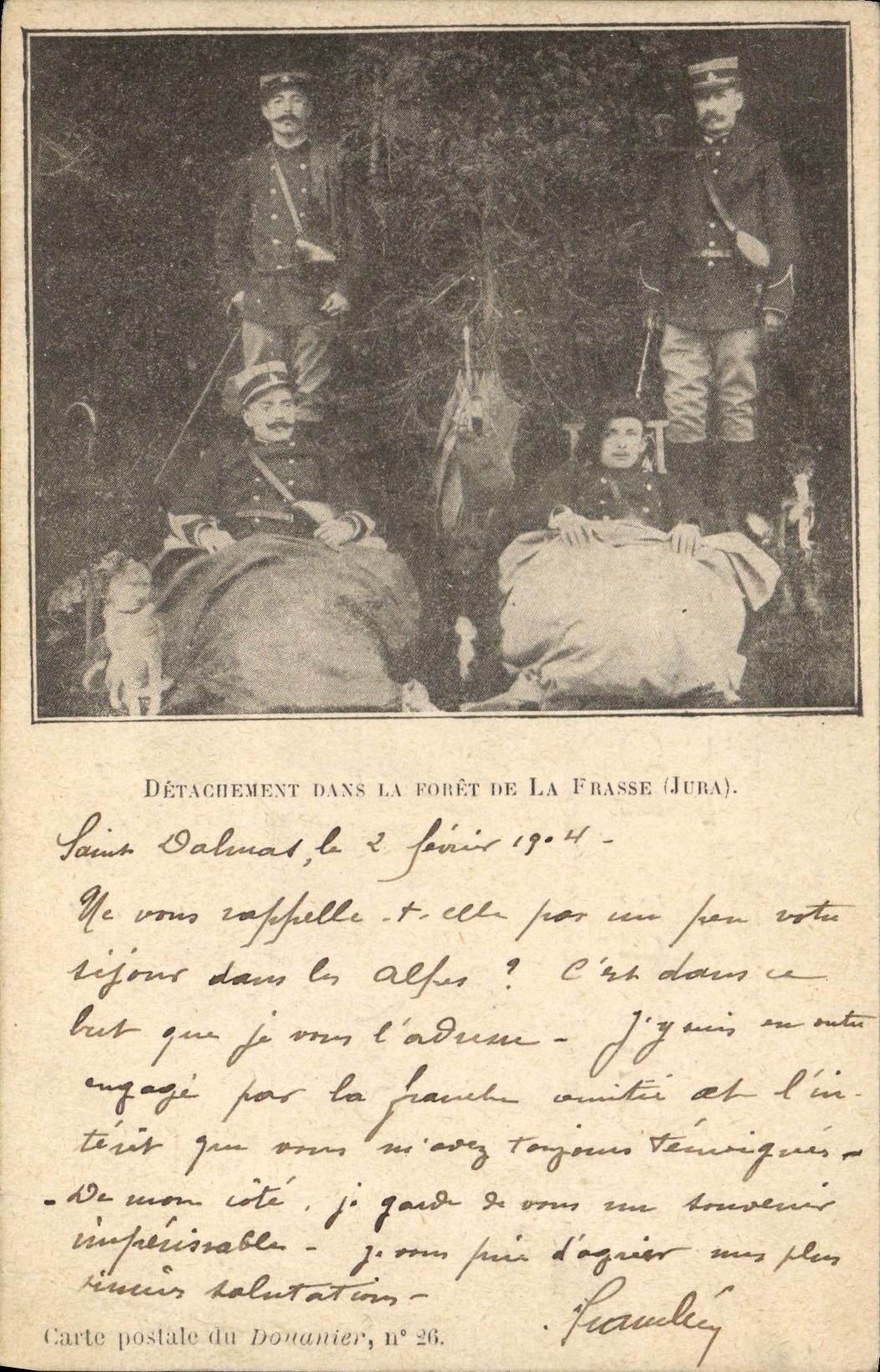 Détachement dans la forêt de La Frasse (Jura) — Carte postale du Donanier, n° 26