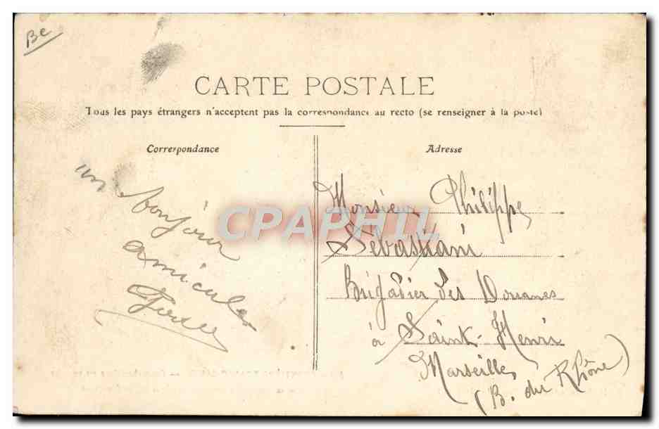 CPA Douanes Douaniers Frontiere franco suisse Conrebandiers en marche dans la montagne  — Rückseite