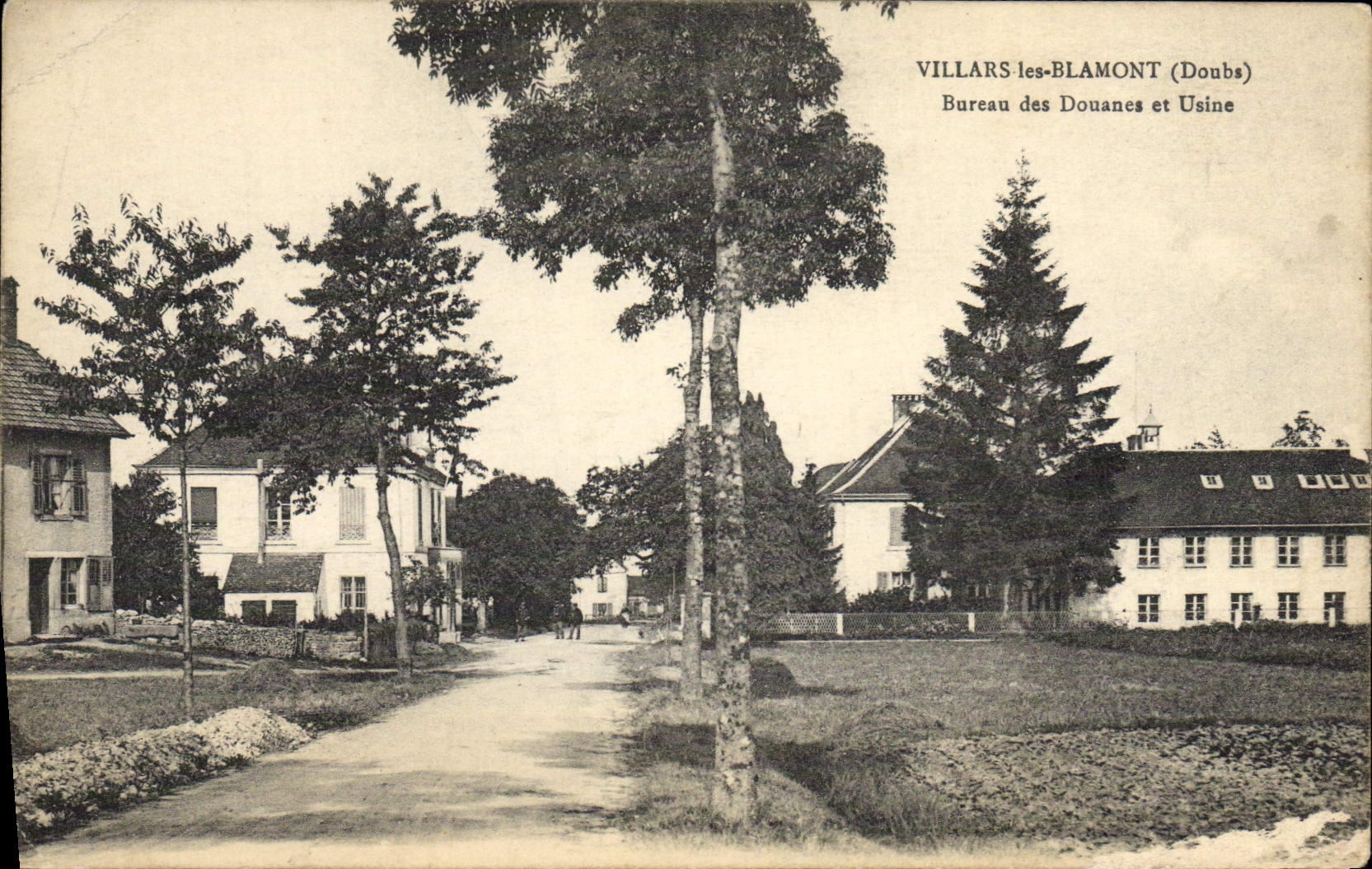 CPA Douanes Douaniers Villars les Blamont Bureau des douanes et usine