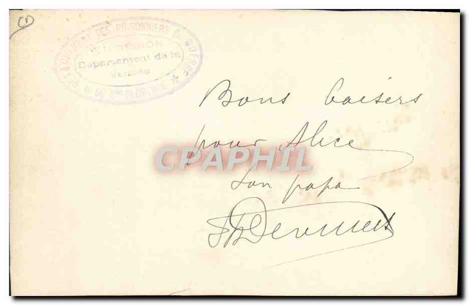 Photo Bagne Bagnard Detachement des prisonniers de Guerre Vendee De Ste Florence Forcat Forcats Bagne — Rückseite