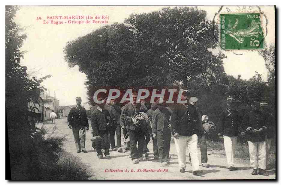 CPA Bagne Bagnard Ile de Re Saint Martin Le bagne Groupe de forcats TOP