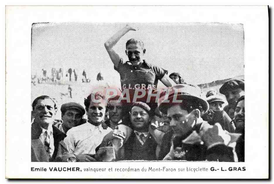 Emile Vaucher, vainqueur et recordman du Mont-Faron sur bicyclette G.-L. Gras — G.-L. Gras