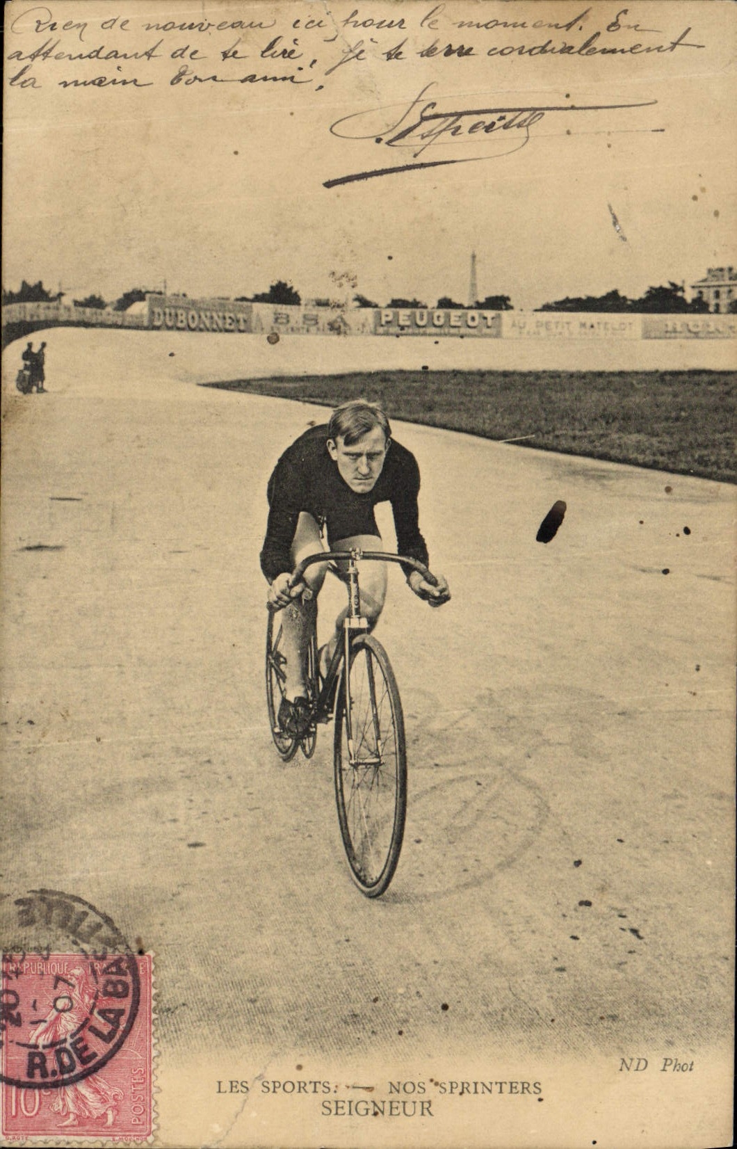 Cycliste sur piste — Les Sports : Nos Sprinters — ND Phot
