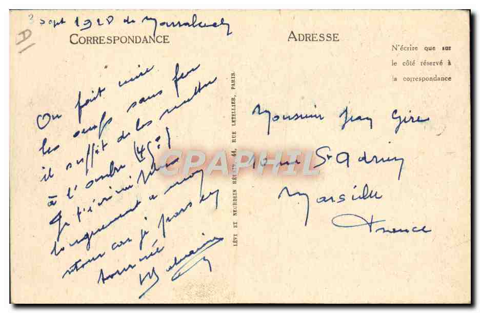 Cordonnier Juif — Scènes & Types du Maroc — LL — Verso