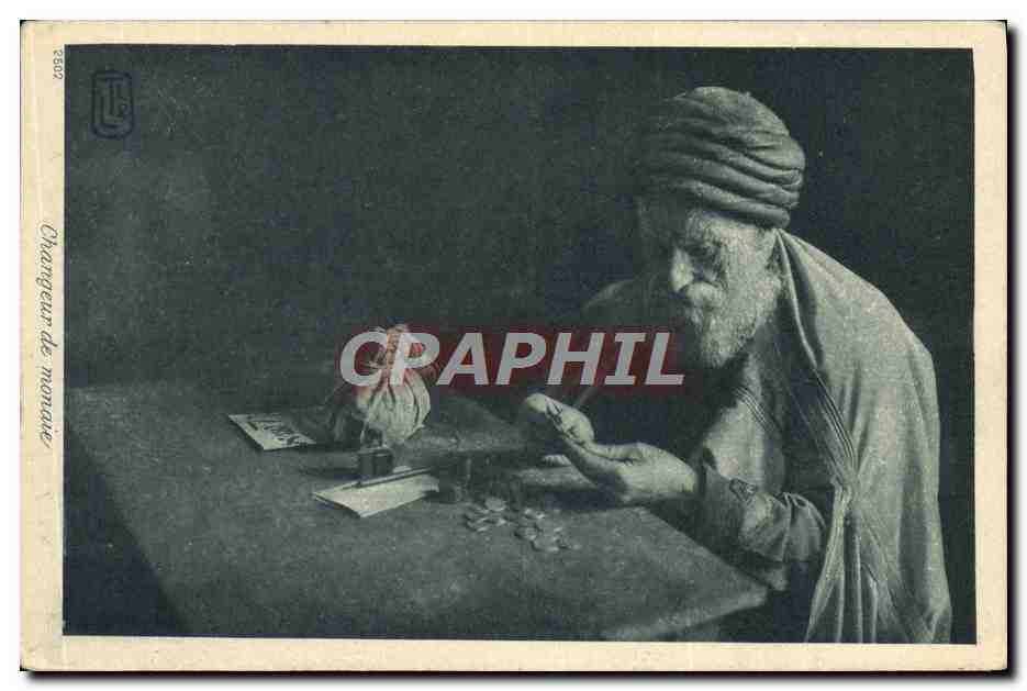 CPA Judaica Juif Changeur de monaie Monnaie 