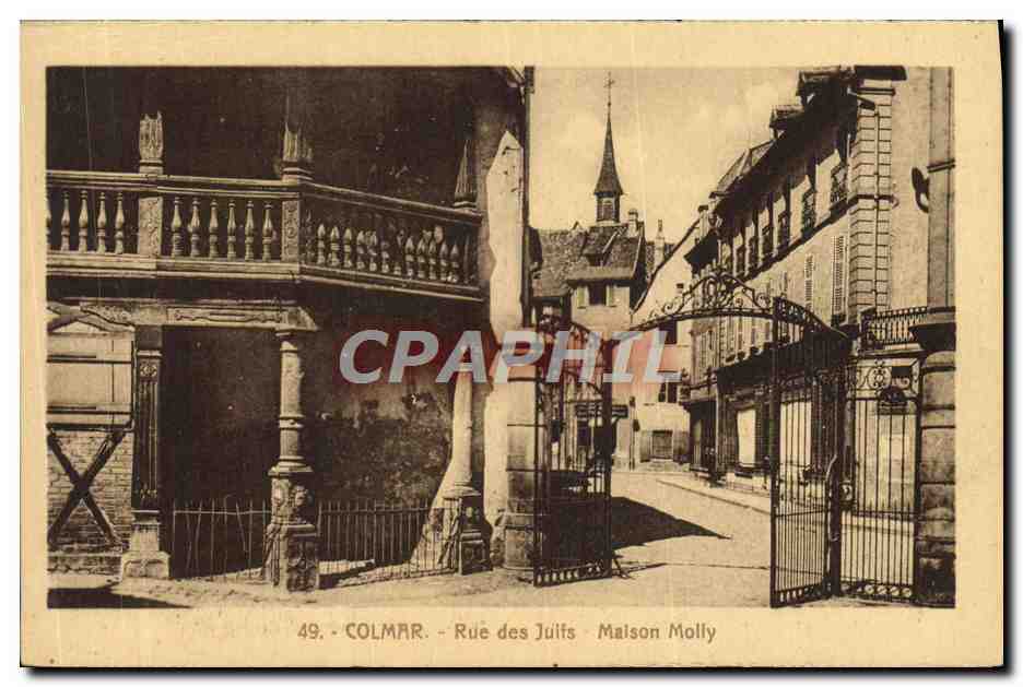 CPA Judaica Juif Colmar Rue des Juifs maison Molly 