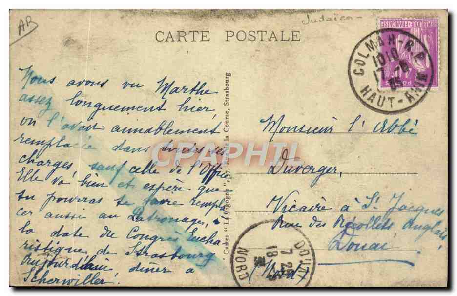 Colmar — Rue des Juifs, Maison Molly — Verlag unbekannt, Nummer 49 — Rückseite