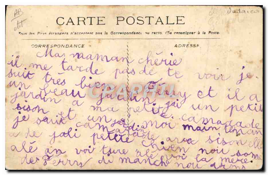 CPA Judaica Juif Jeune femme juive  — Rückseite