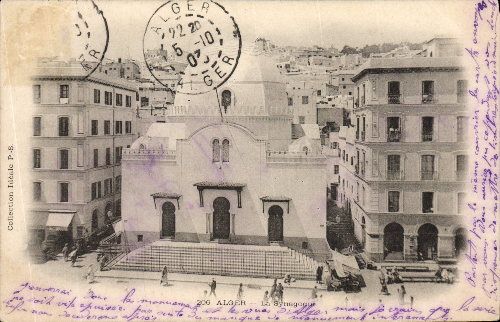 CPA Judaica Juif Alger La synagogue 