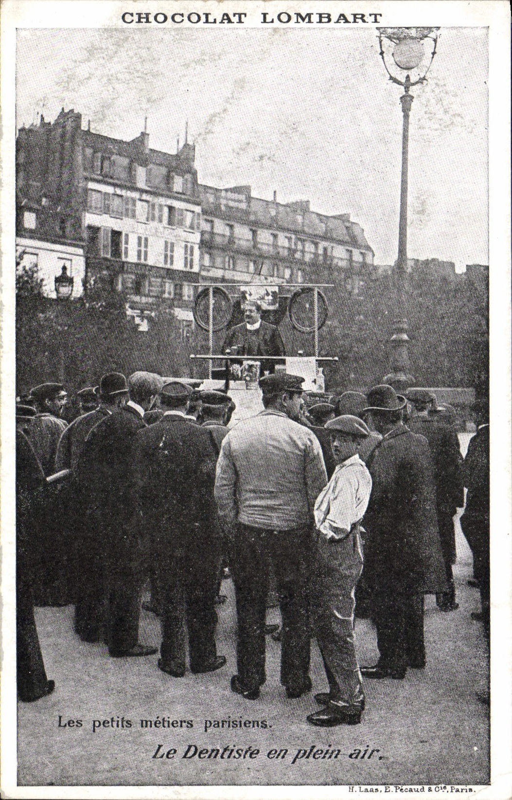 El dentista al aire libre — Los pequeños oficios parisinos — H. Laas, E. Pécaud & Cie, París