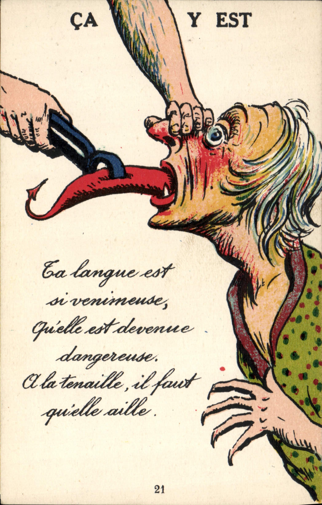 Carte satirique — langue venimeuse — G.A. NANTES, série M, n°21