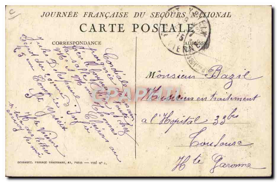 CPA Journee Francaise du Secours National Illustrateur — Rückseite