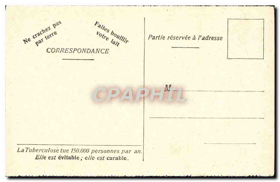 Société de Préservation contre la Tuberculose — Ce qu'il ne faut pas faire ! — Société de Préservation contre la Tuberculose, Paris, 33 rue Lafayette — Verso