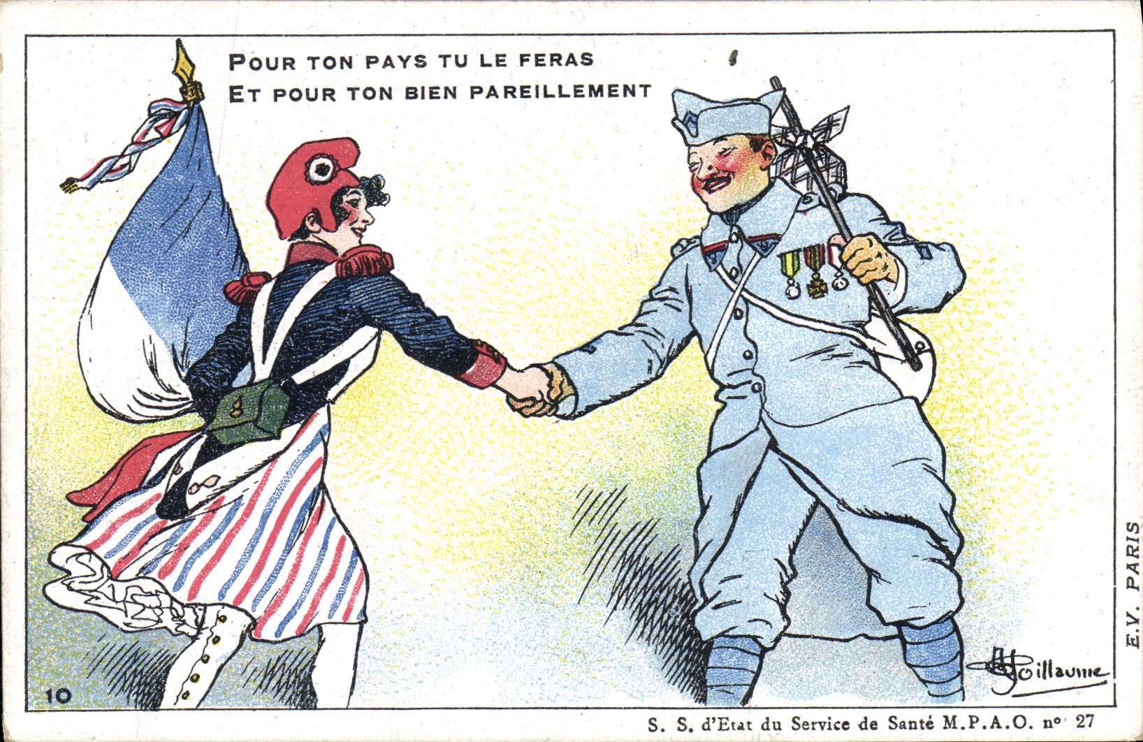 CPA Pour ton pays tu le feras et pour ton bien pareillement Militaria Illustrateur Guillaume 