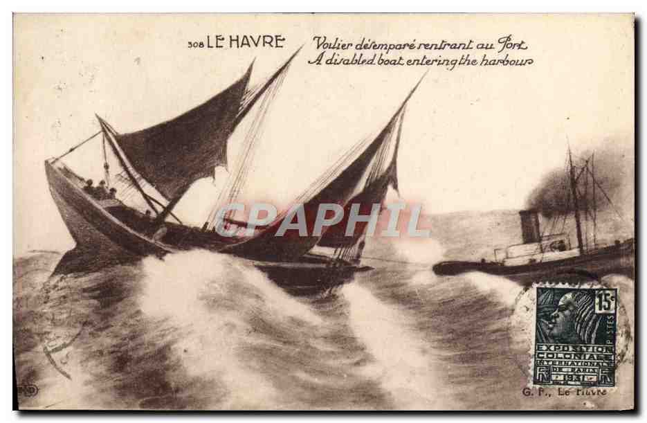 Le Havre — Voilier désembarqué rentrant au Fort — G. F., Le Havre, n°308