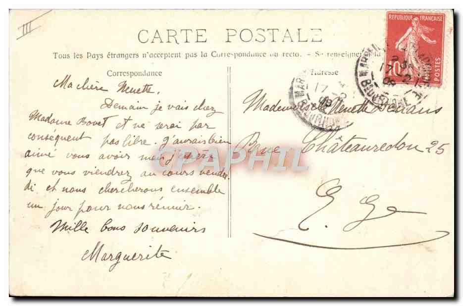 CPA Bateau Desempare Dumont Duparc peintre de marine — Verso